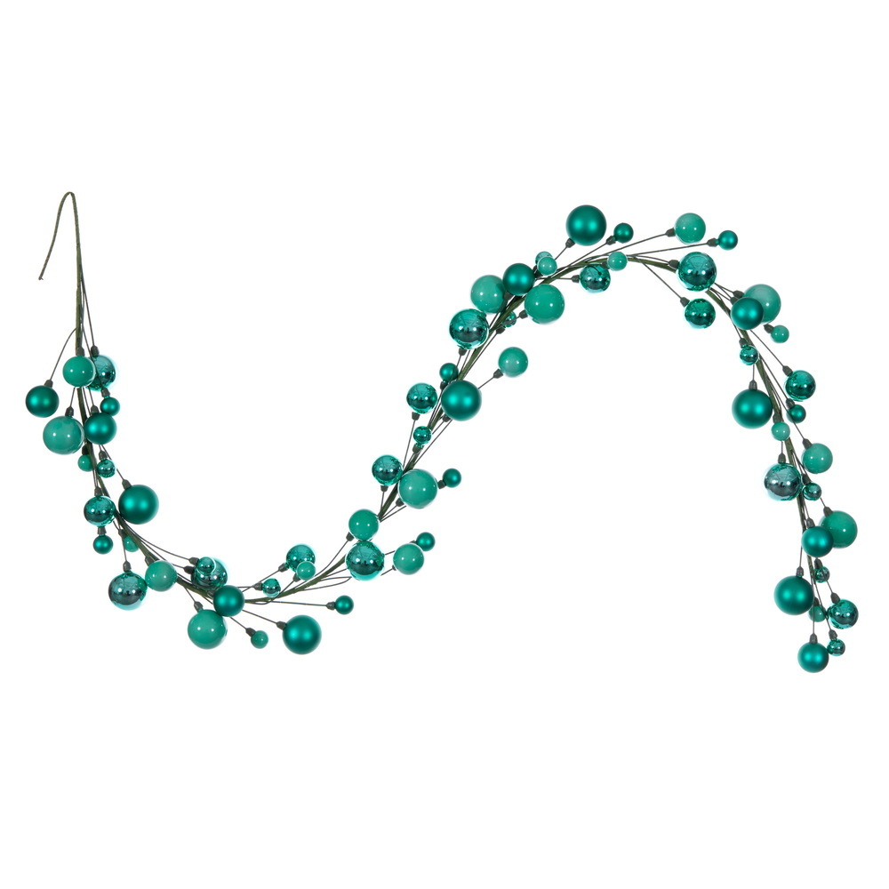 N250142 6 ft. Teal Ball Branch Garland - 1-2 in.
