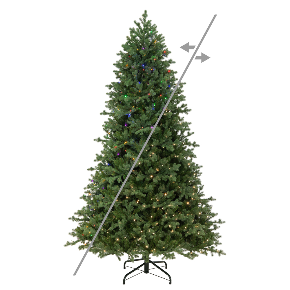 DT2541658LEDCC 6.5 ft. x 51 in. Northern Blue & Green Spruce Artificial Pre-Lit Christmas Tree with 600 LED Color Changing - 5 mm
