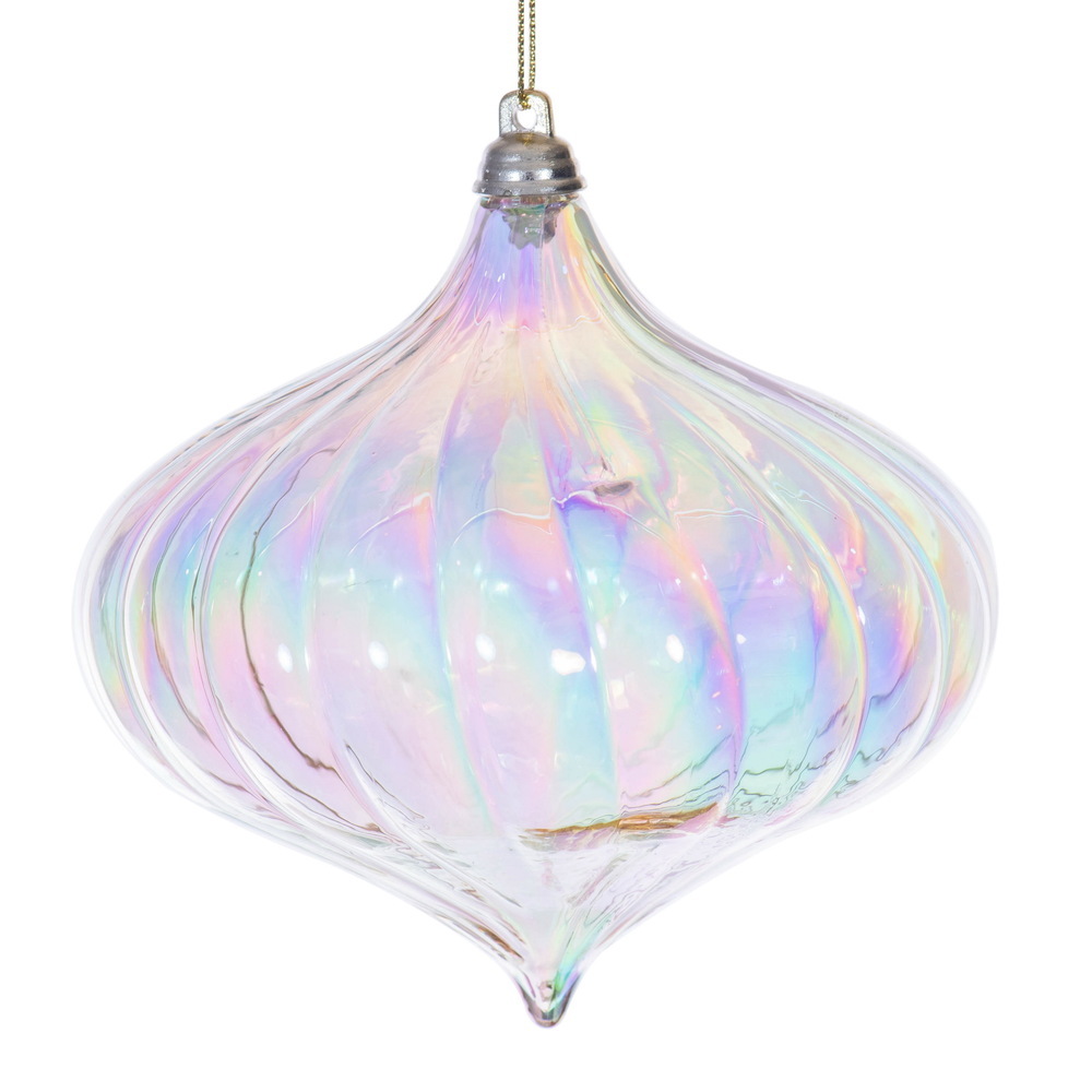 MC251338W 4.75 in. Champagne Iridescent Onion Ornament - 2 per Bag