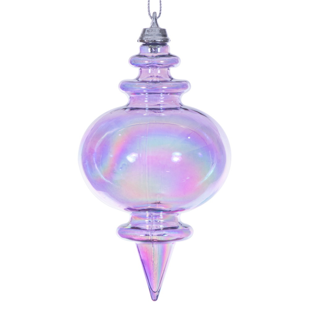 MC251686W 5 in. Lavender Iridescent Finial Ornament - 3 per Bag