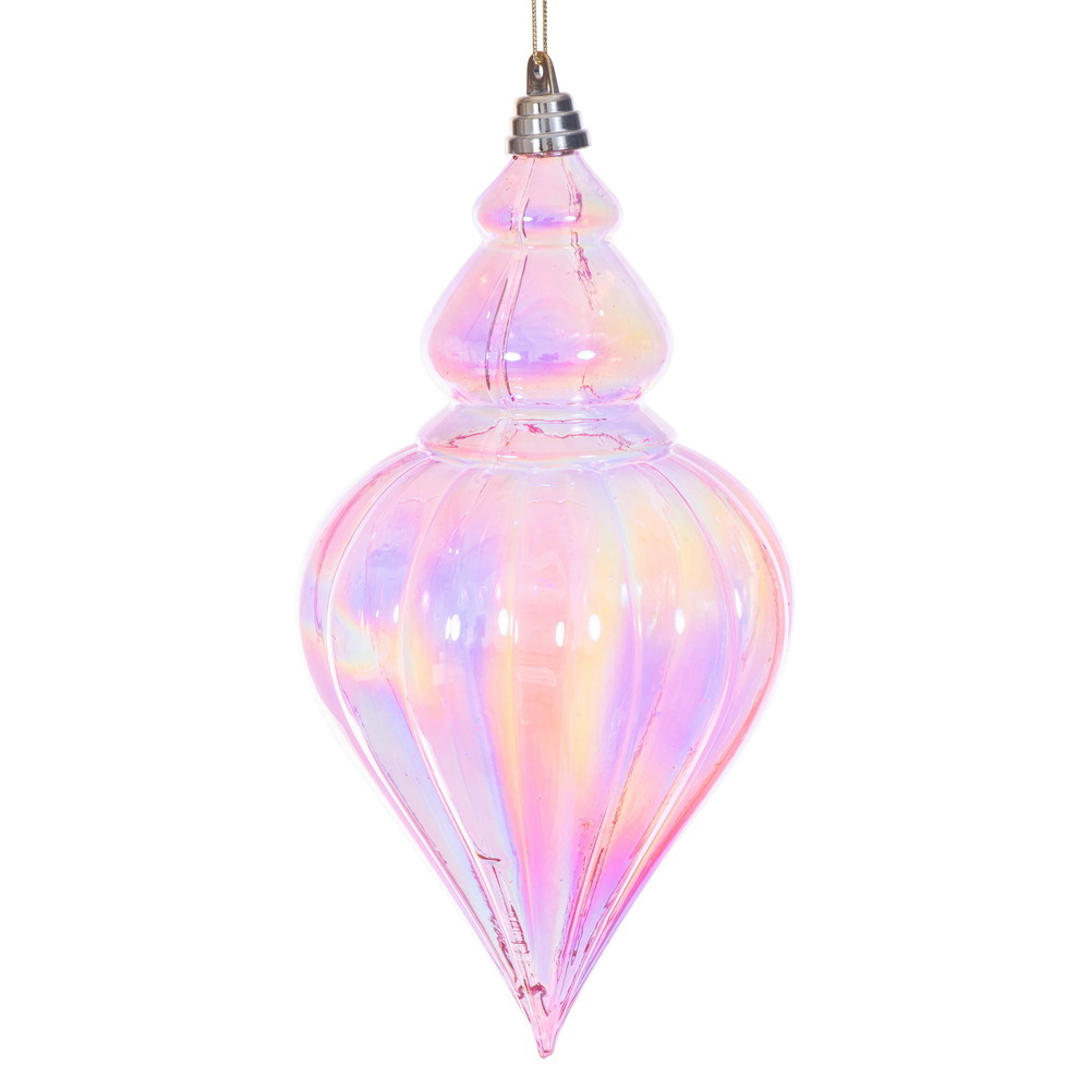 MC251979W 12 in. Pink Iridescent Drop Ornament