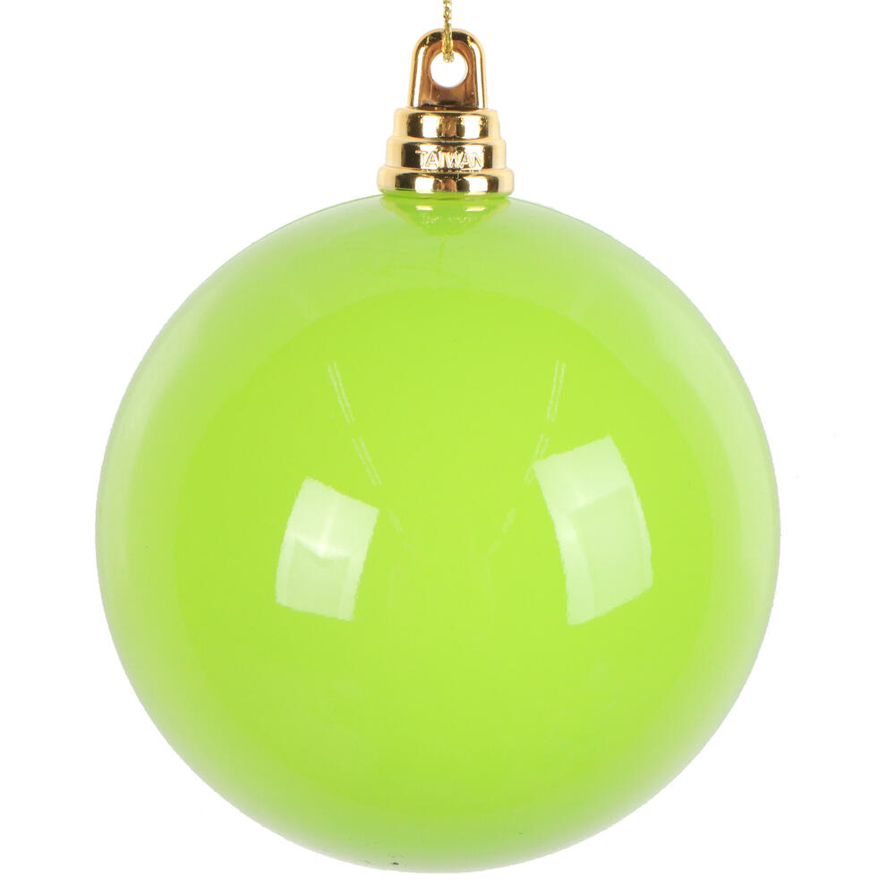 MT250373W 3 in. Enamel Ball Ornament, Lime - 12 per Bag