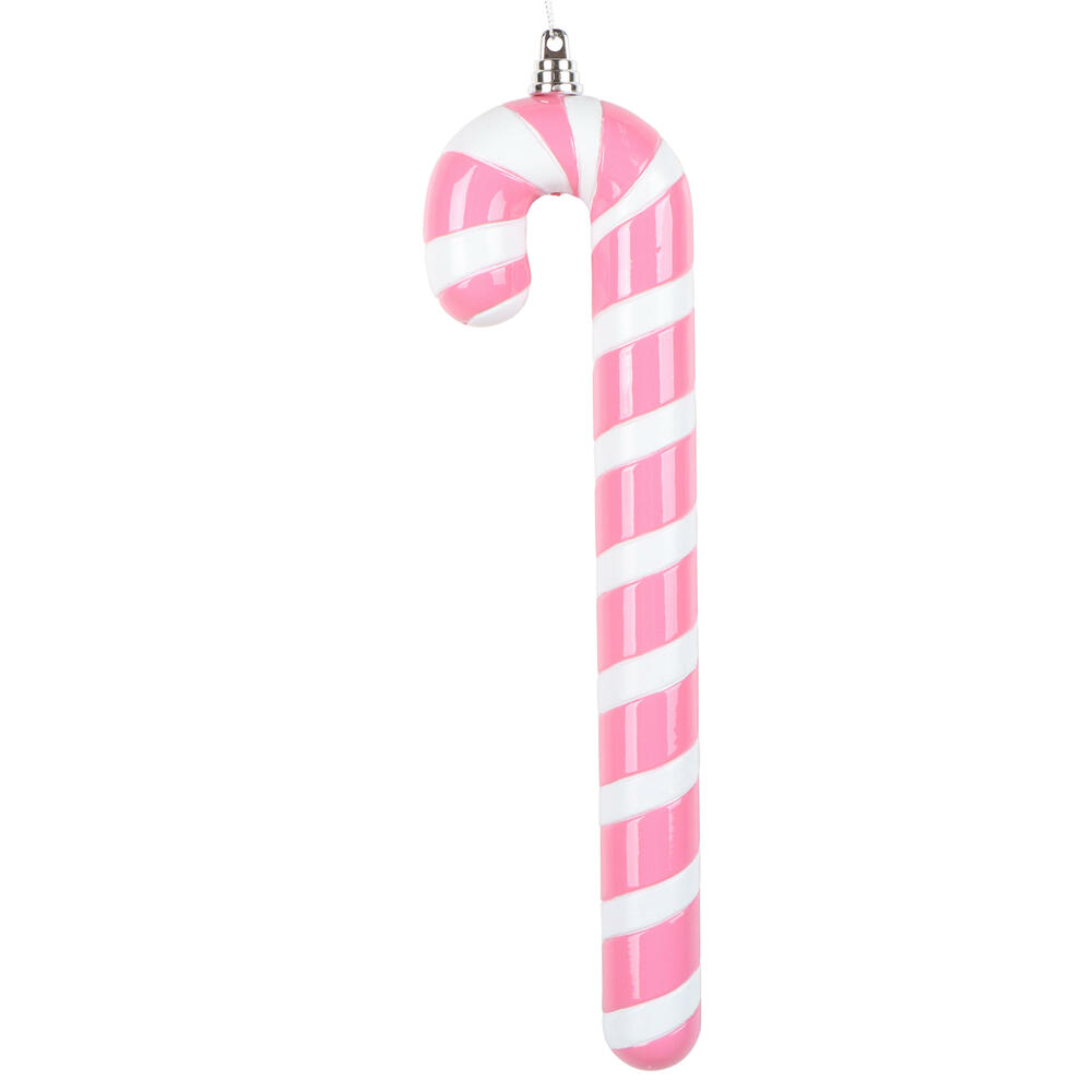 MT251659W 12 in. Hot Pink Enamel Candy Cane Ornament - 2 per Bag
