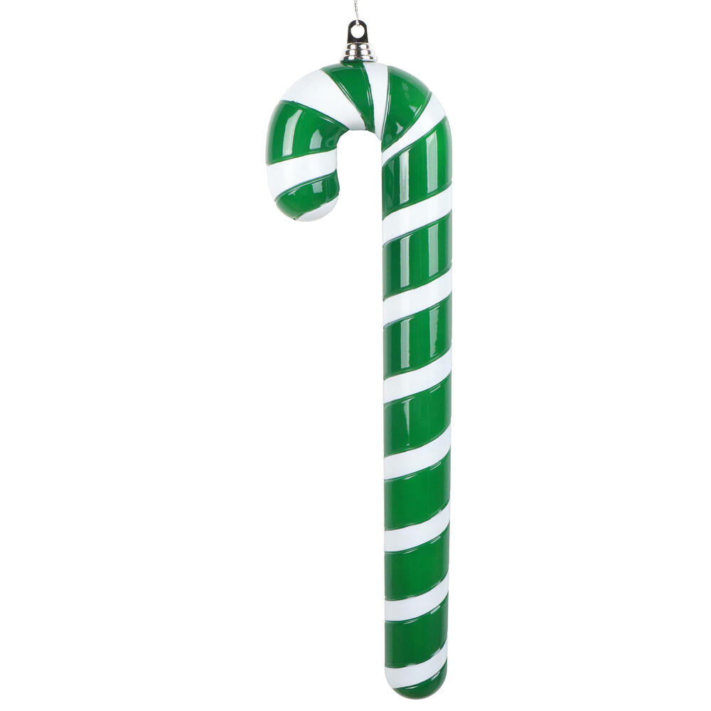 MT252004W 24 in. Green Enamel Candy Cane Ornament