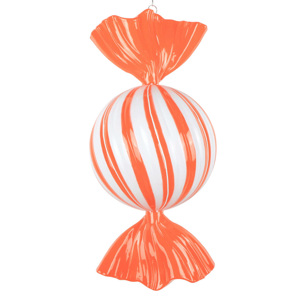 MT252628W 13 in. Orange Enamel Swirl Candy Ornament