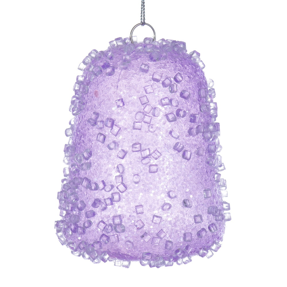 MT254486W 3.5 in. Lavender Icy Sugar Gumdrop Ornament - 3 per Bag