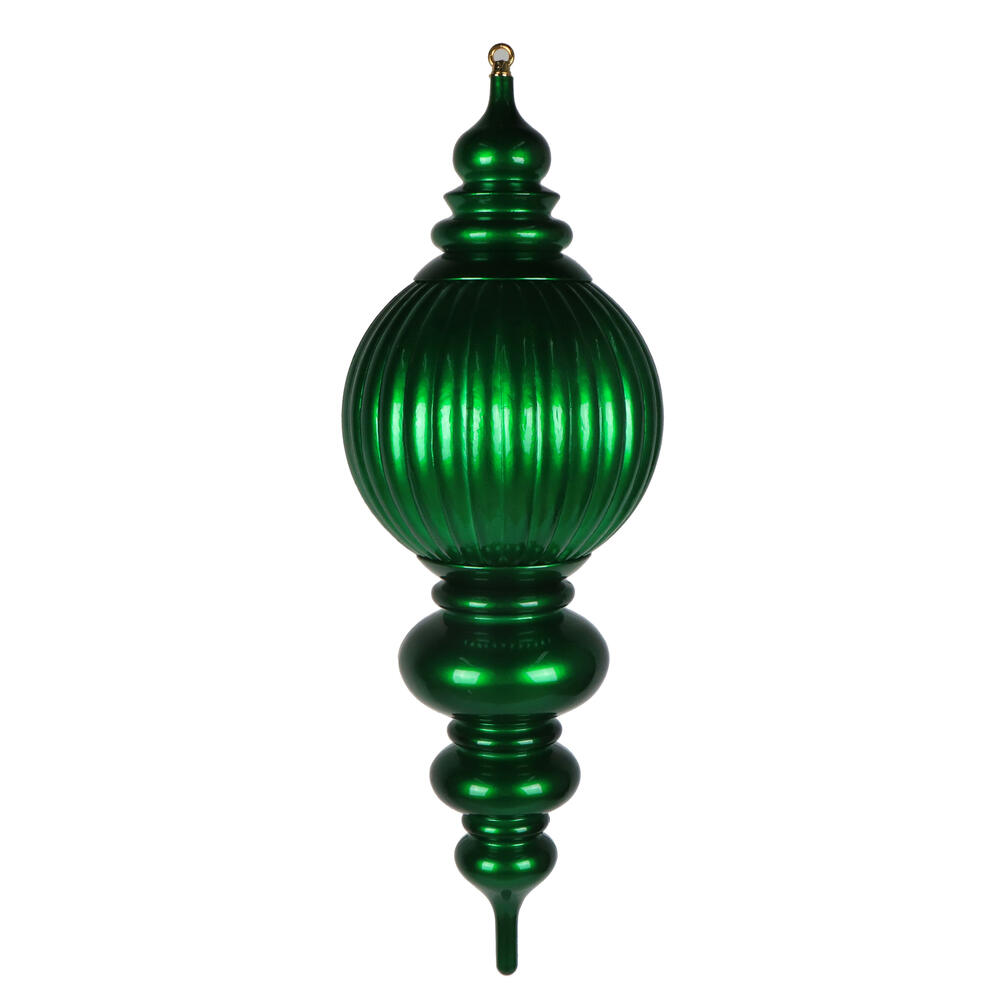 MT257204UV 35 in. Green UV Candy Stripe Finial Ornament
