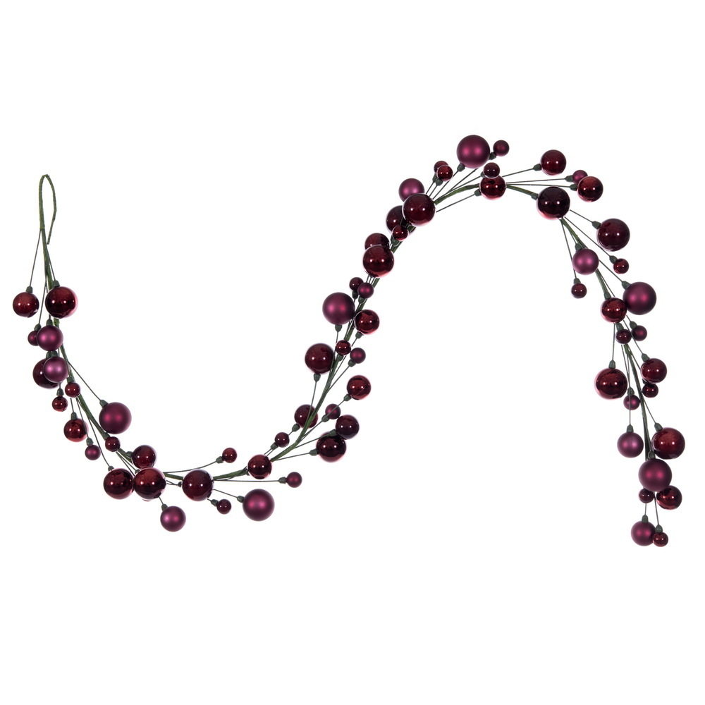 N250119 6 ft. Wine Ball Branch Garland - 1-2 in.
