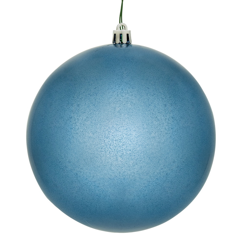 N591052DCV 4 in. Denim Blue Candy Ball UV Drilled Ornament - 6 per Bag