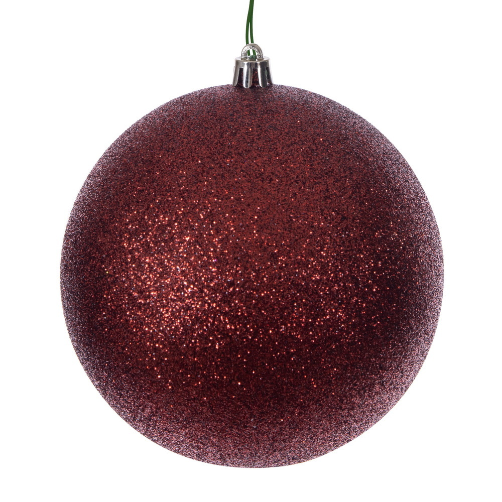 N594063DG 15.75 in. Crimson Red Glitter Ball Ornament