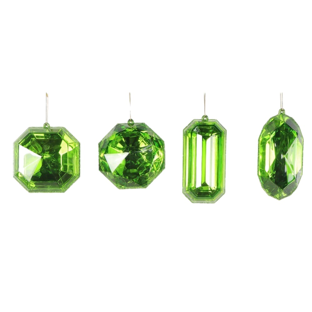 MT233273 4-5 in. Citron Glitter Jewel, Assorted Color - 4 per Bag
