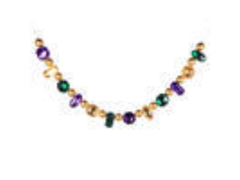 Picture of Vickerman MT233496 6 ft. Jewel Garland&#44; Gold&#44; Purple & Green
