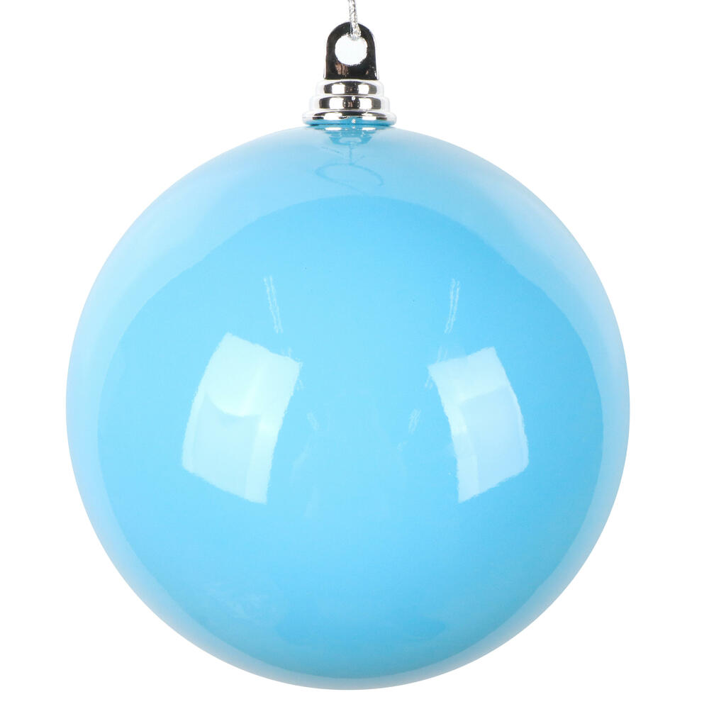 MT250852W 8 in. Enamel Ball Ornament, Light Blue - 2 per Bag