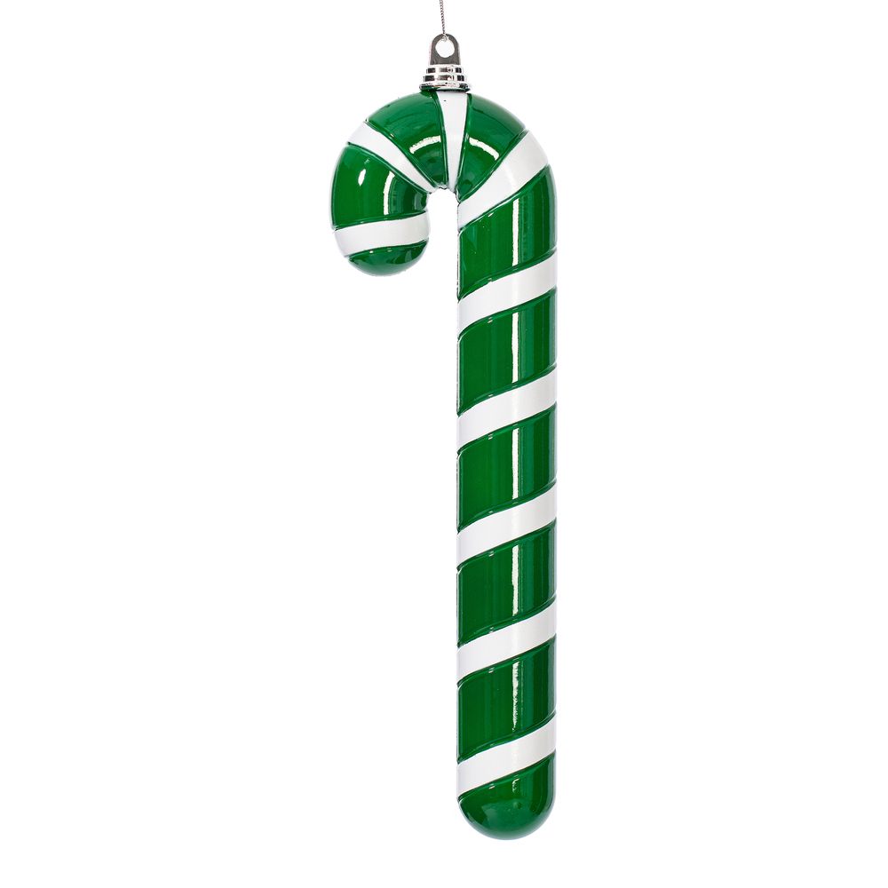 MT251804W 18 in. Green Enamel Candy Cane Ornament
