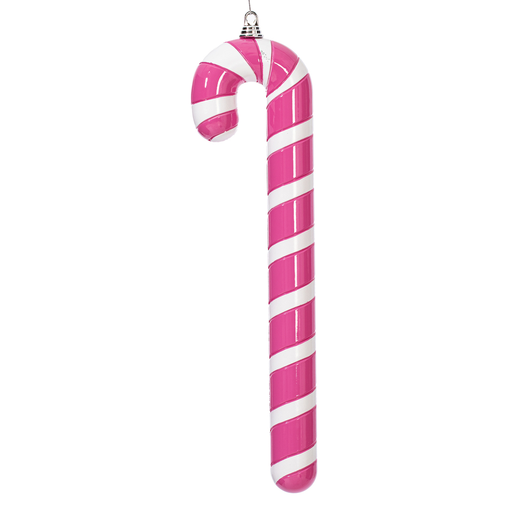 MT252059W 24 in. Hot Pink Enamel Candy Cane Ornament
