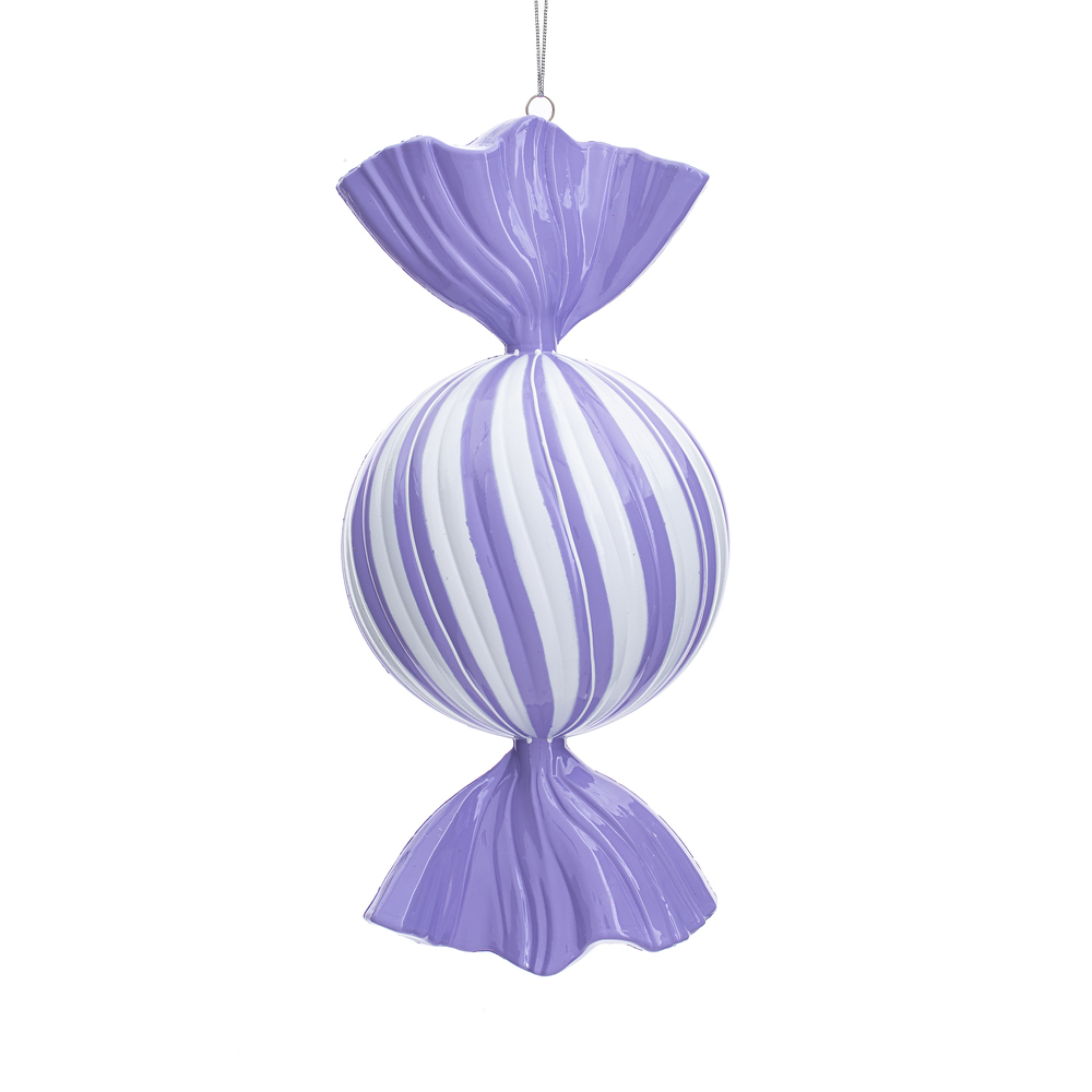 MT252686W 13 in. Lavender Enamel Swirl Candy Ornament