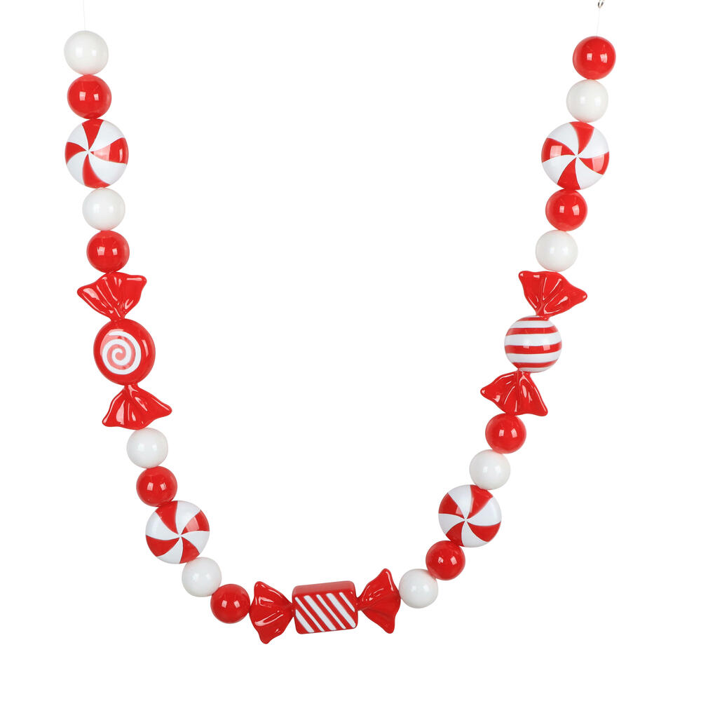 MT253403 5.5 in. Red Enamel Candy Garland Ornament