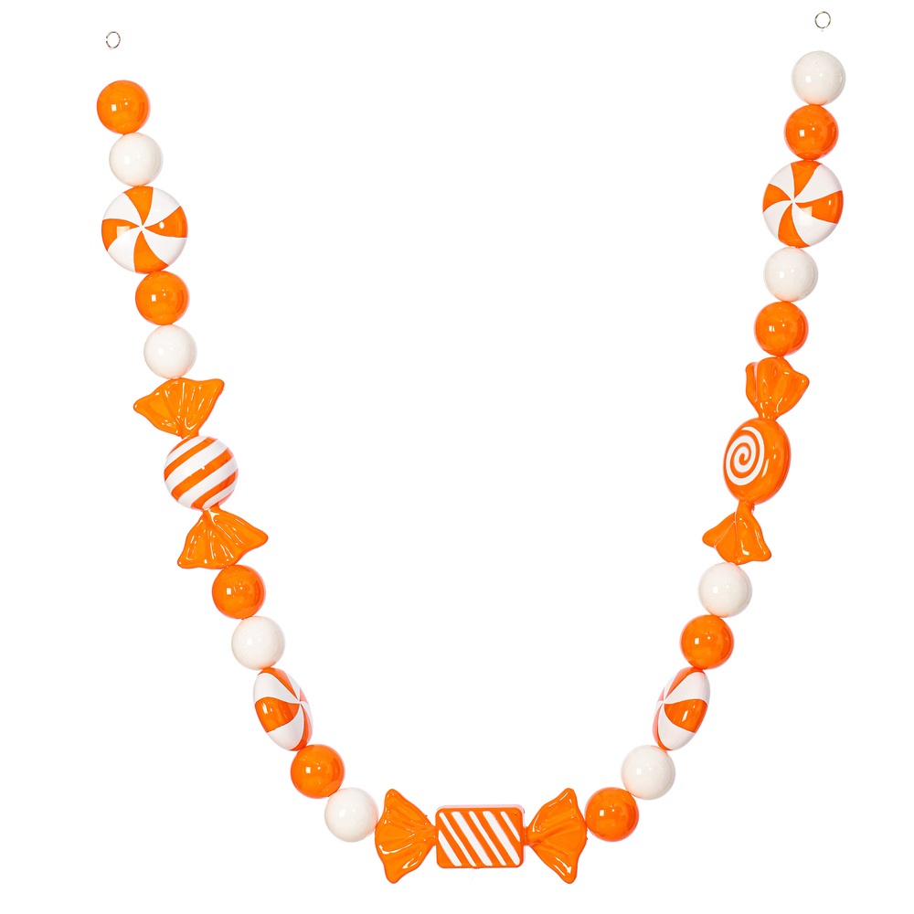 MT253428 5.5 in. Orange Enamel Candy Garland Ornament