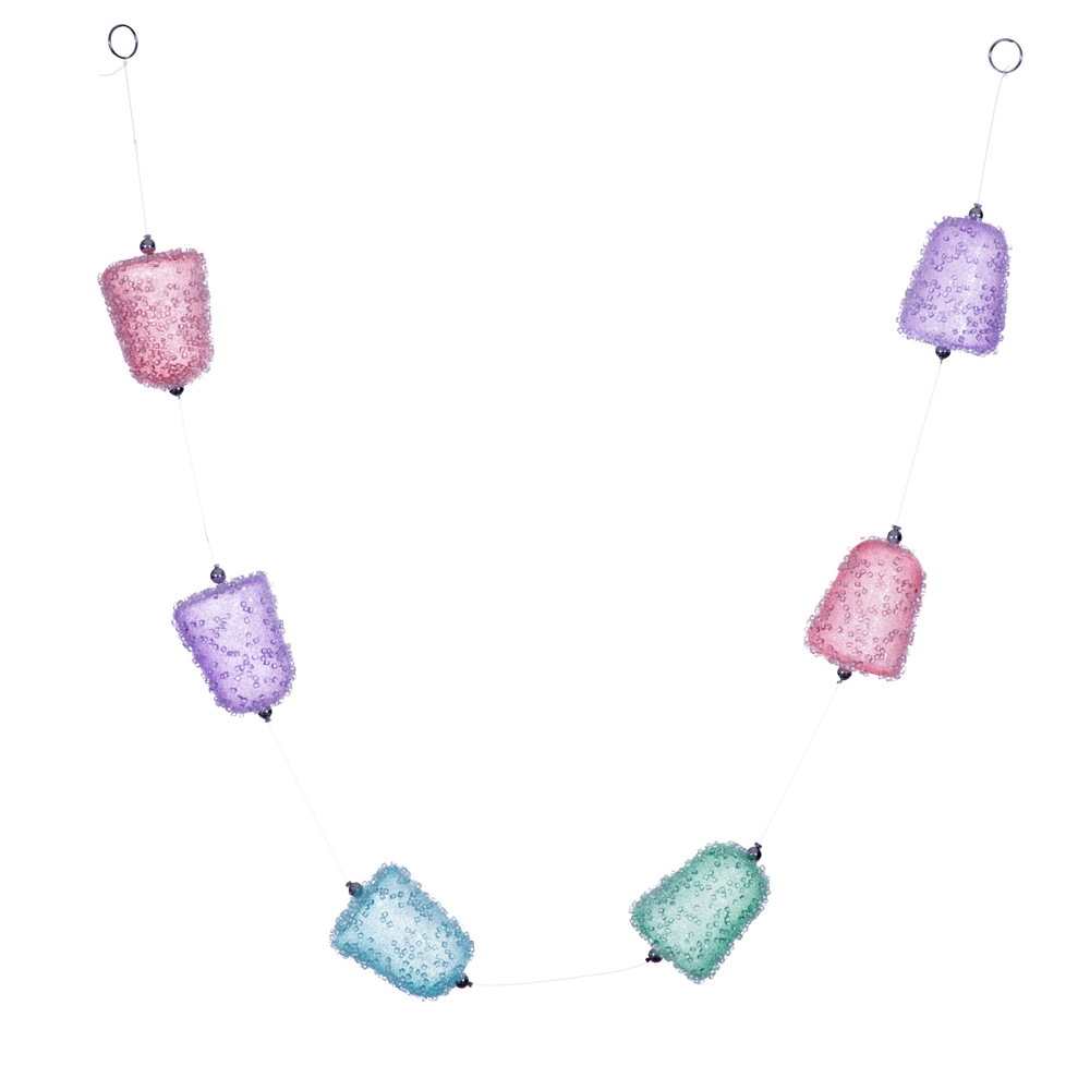 MT254698 4 ft. Multicolor Icy Sugar Gum Drop Garland Ornament