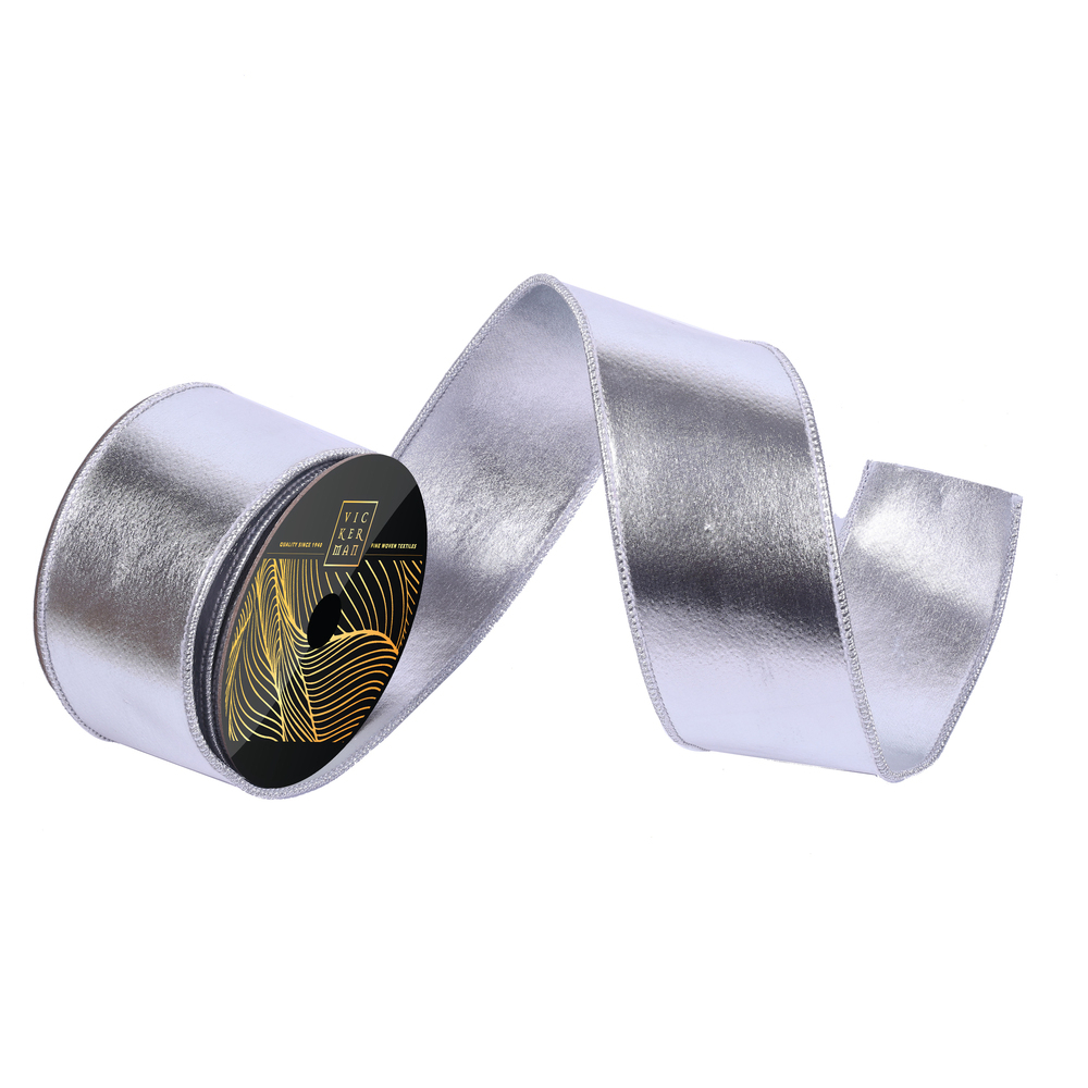 QK251707 2.5 in. x 10 Yard Silver Foil Ribbon