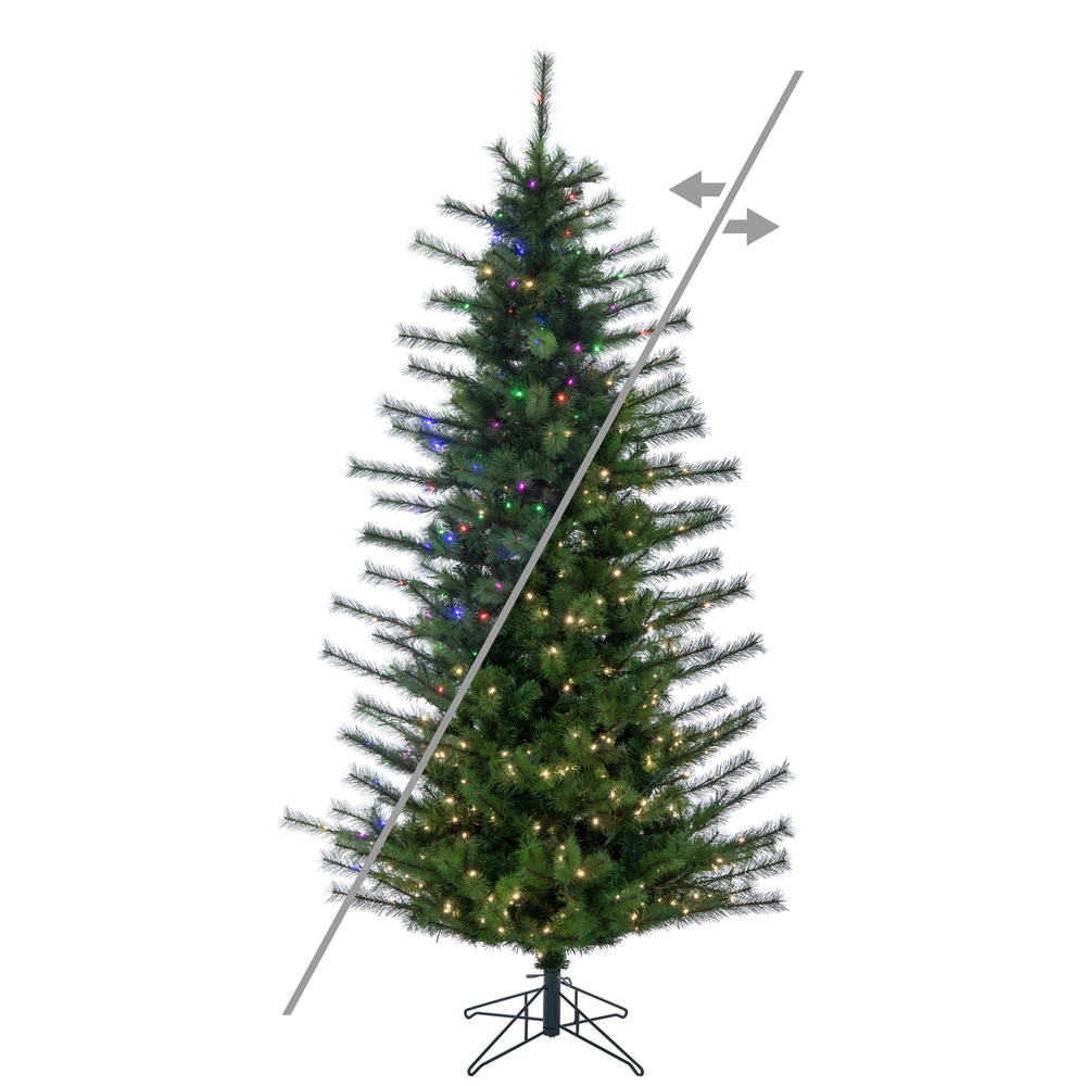 A250578LEDCC 7.5 ft. x 50 in. Slim Lodge Pole 3 mm 550CC Christmas Tree