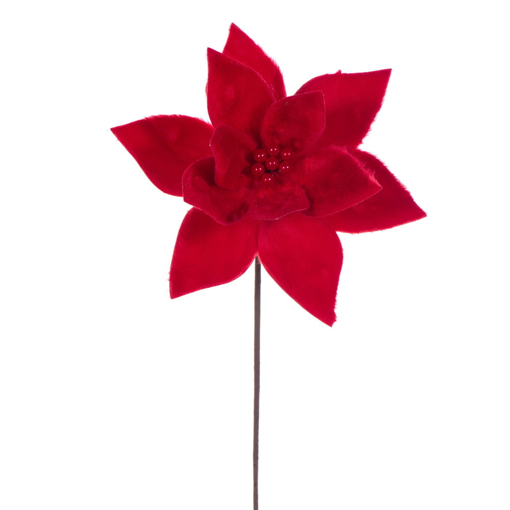RG251103 20 in. Red Soft Poinsettia Stem Spray - 3 per Bag