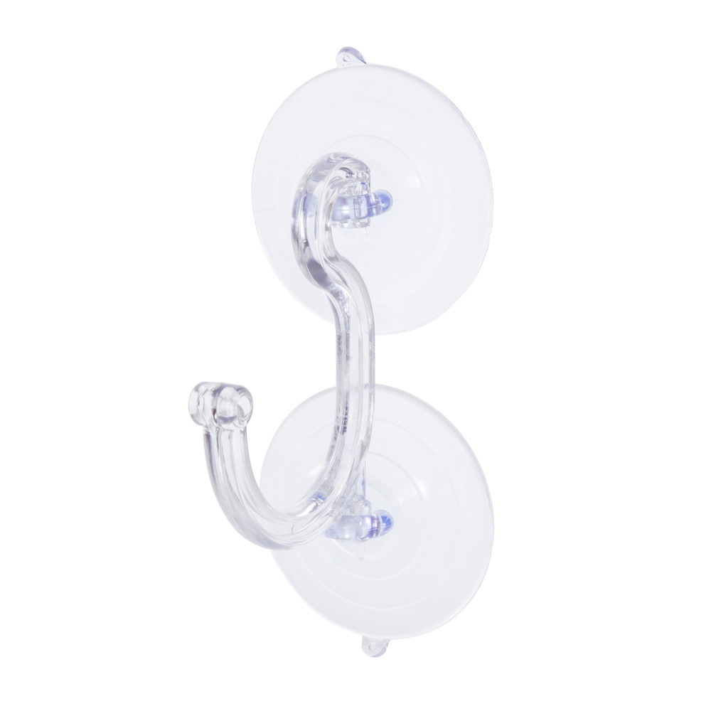 V25CSU22 6.5 in. Clear Double Suction Cup Hook - 22 lbs - Pack of 4