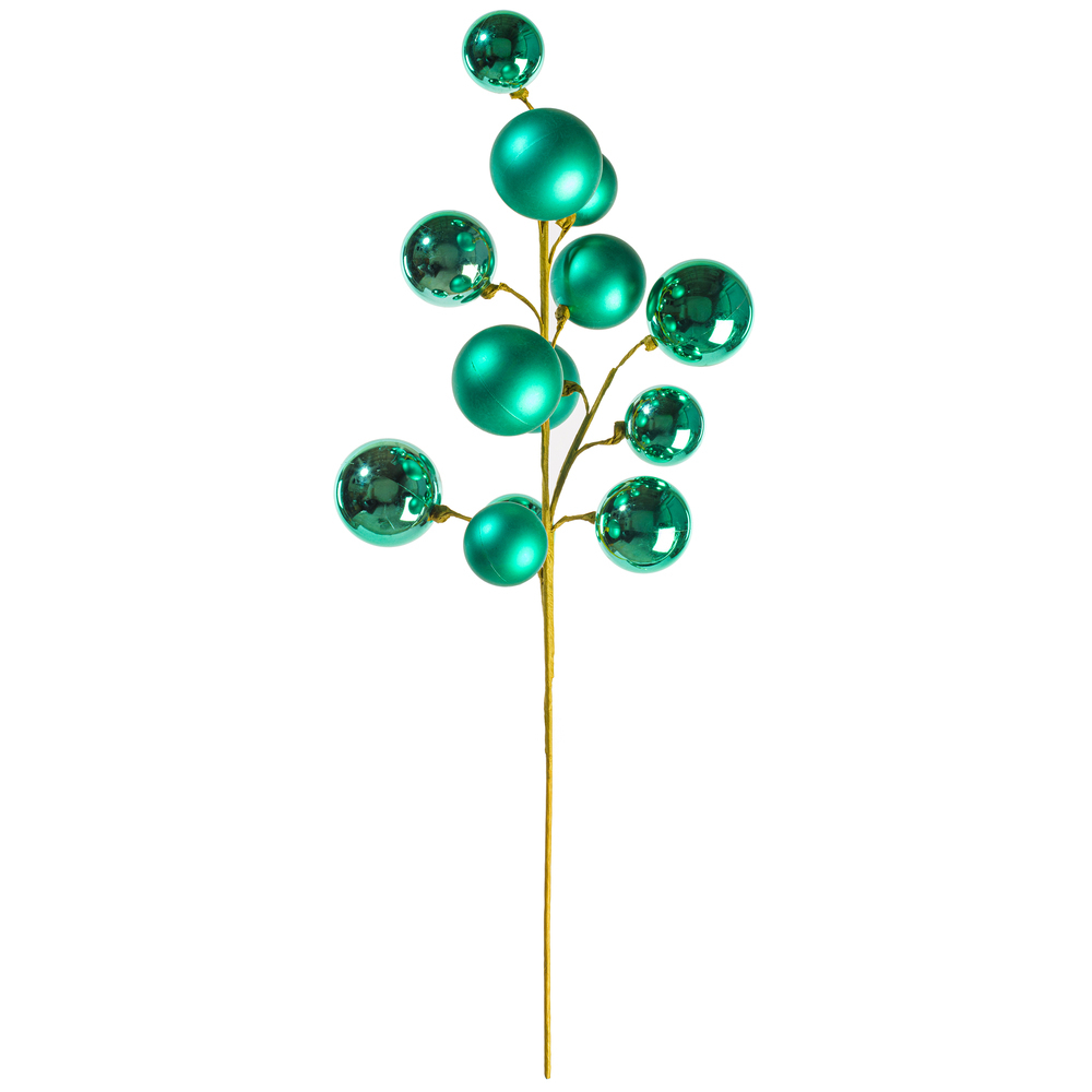 N254342 30 in. Teal Matte Shiny Ball Ornament Spray - 2-3 in.
