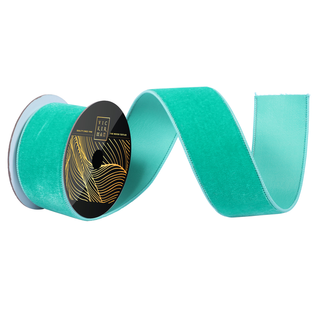 QK258735 2.5 in. x 10 Yard Seafoam Velvet Dupion Ribbon