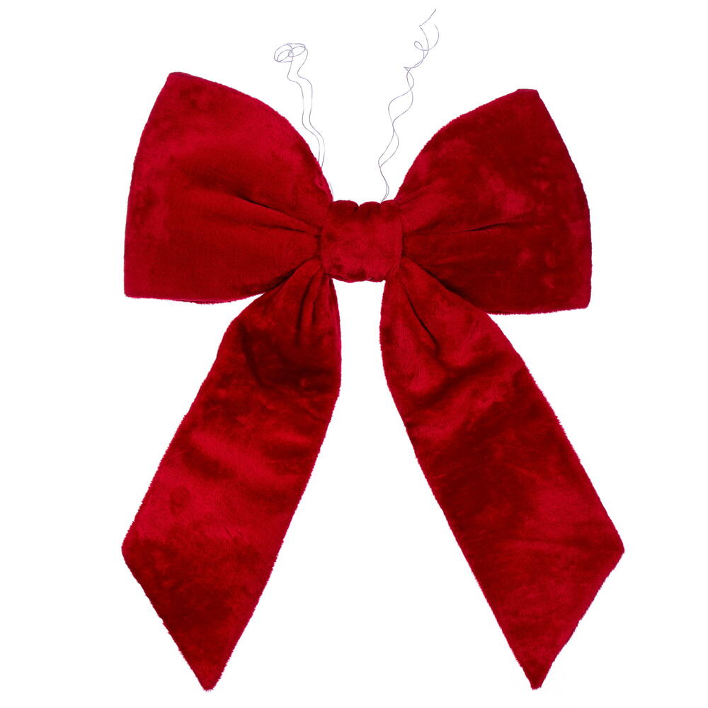L231924 24 x 32 in. Red Faux Fur Bow
