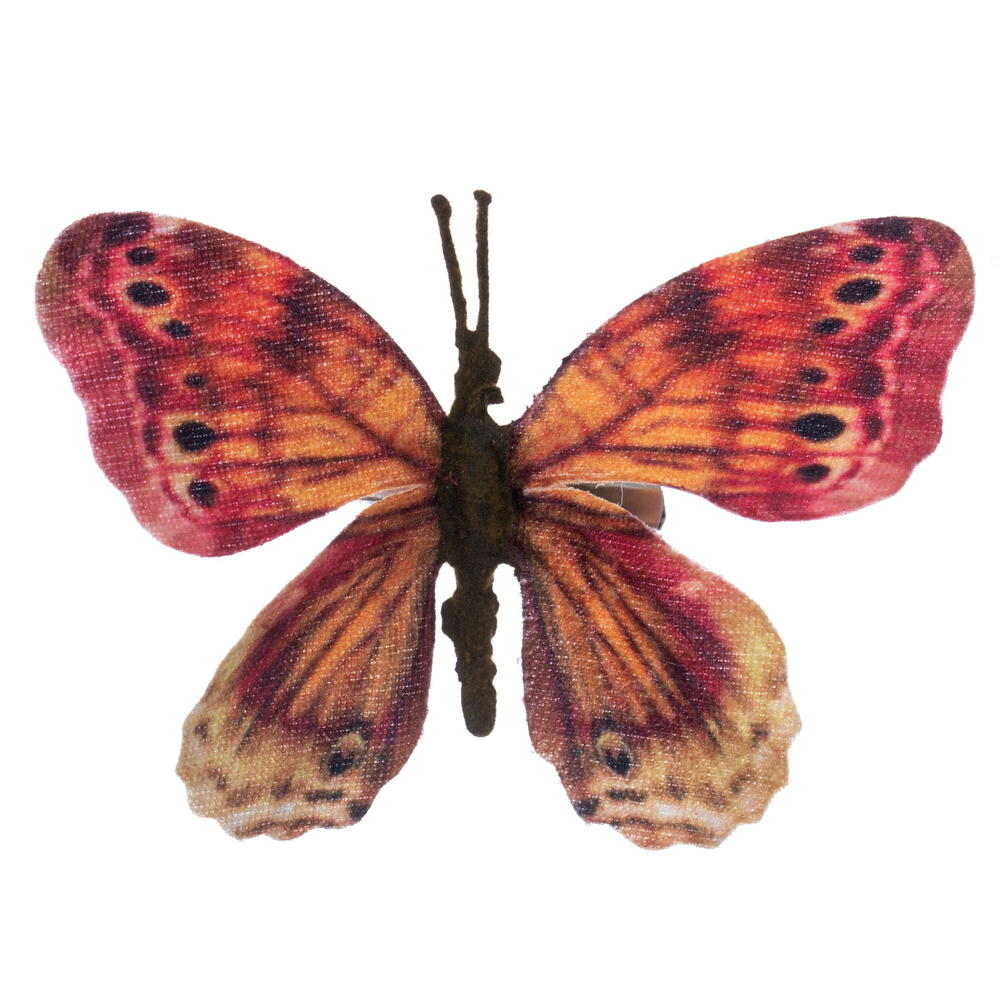 EF232127 4.5 in. Pink, Mocha & Yellow Butterfly Clip, 12 per Bag