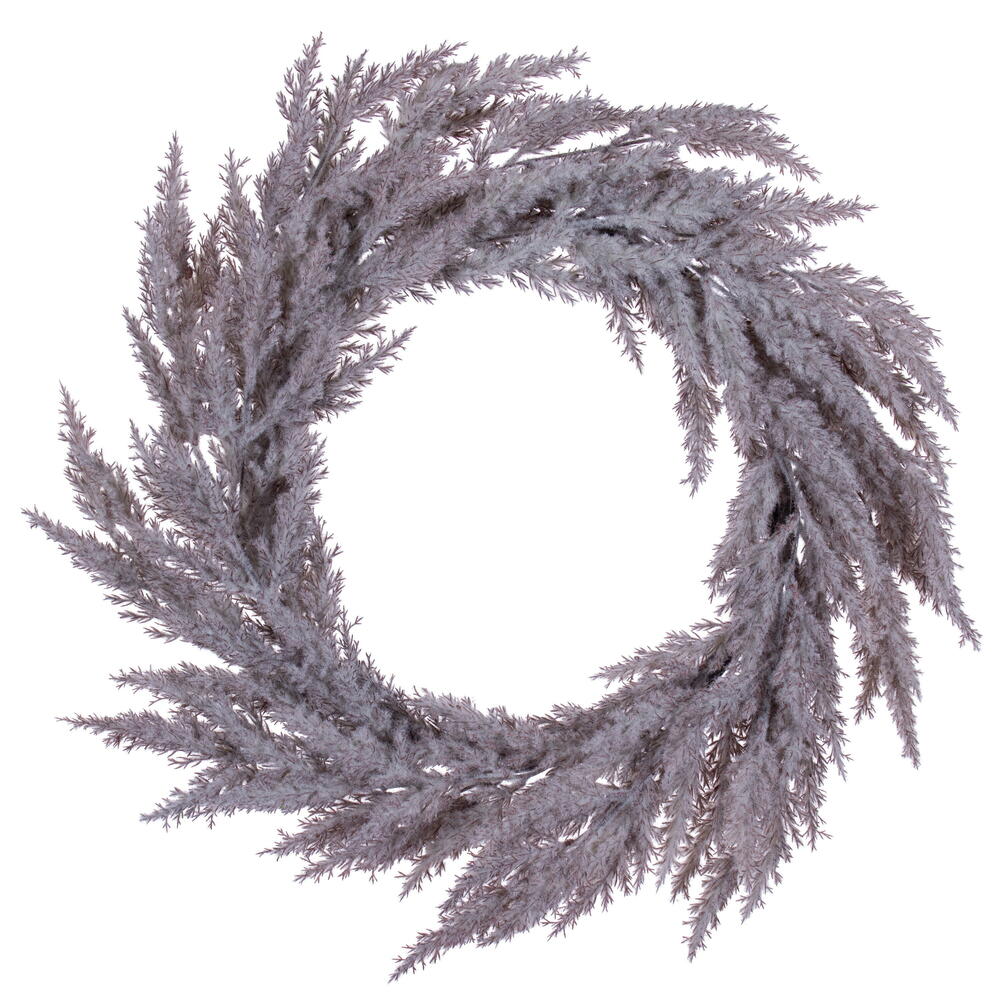 FMA231524 24 in. Artificial Beige Pampas Grass Wreath