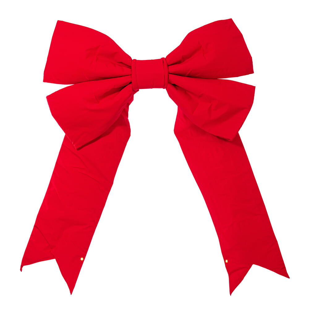 L230360 60 x 75 in. Red Canvas 4 Loop Outdoor Christmas Bow with UV Treated Material & Wire to Hang
