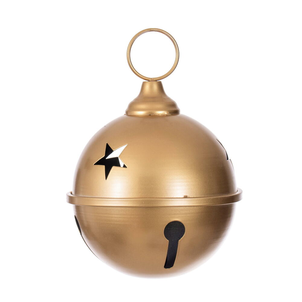 RAA230608 6 in. Gold Iron Bell Ornament