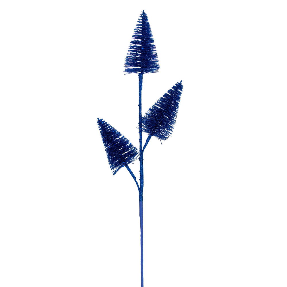 RX230302 20 in. Artificial Blue Glitter Cone Tree Spray - 6 Piece