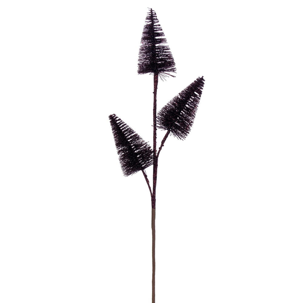 RX230376 20 in. Artificial Mocha Glitter Cone Tree Spray - 6 Piece