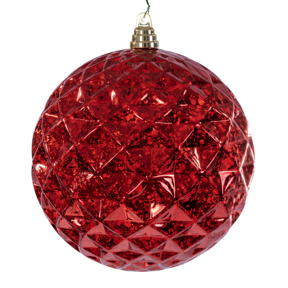 MC240503 8 in. Red Diamond Mercury Ornament