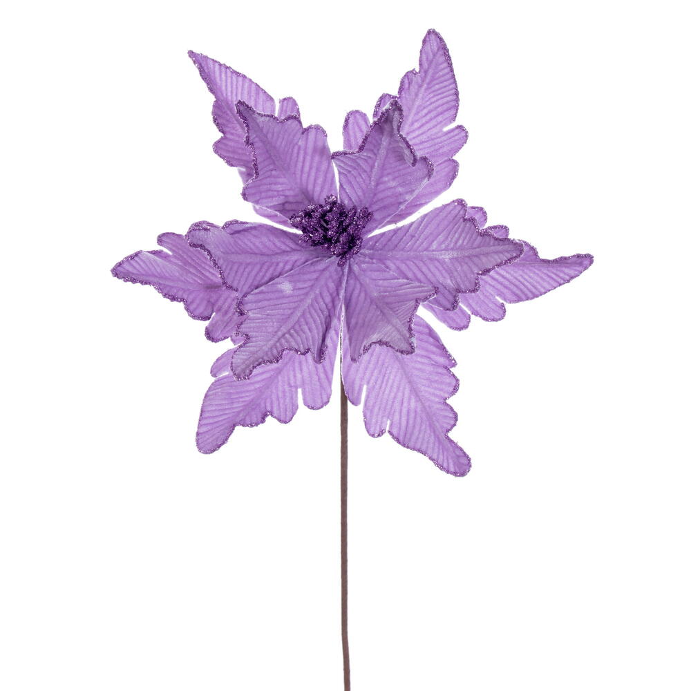 RG241586 13 x 20 in. Lavender Deluxe Velvet Poinsettia Stem