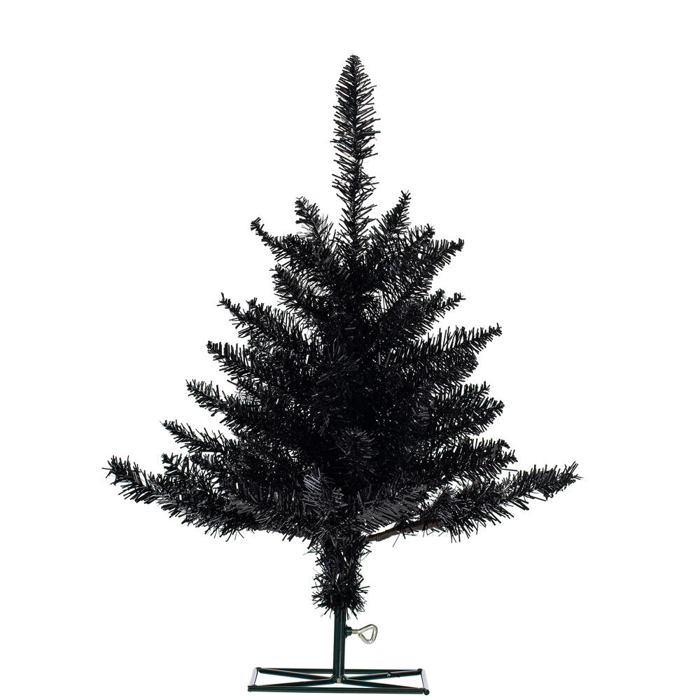K161720 2 ft. x 20 in. Black Artificial UnLit Christmas Tree with 84 PVC Tips & Plastic Tree Stand