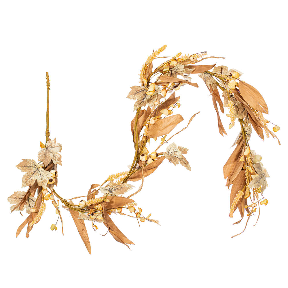 FQ233960 5 ft. Artificial Mixed Harvest Foliage with Berries Garland