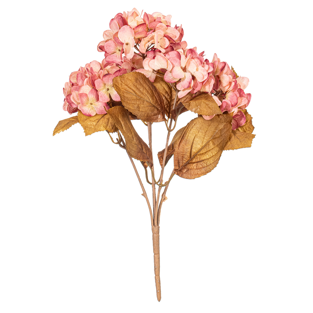 FR234879 16.5 in. Artificial Light Pink Hydrangea Bush - Bag of 2