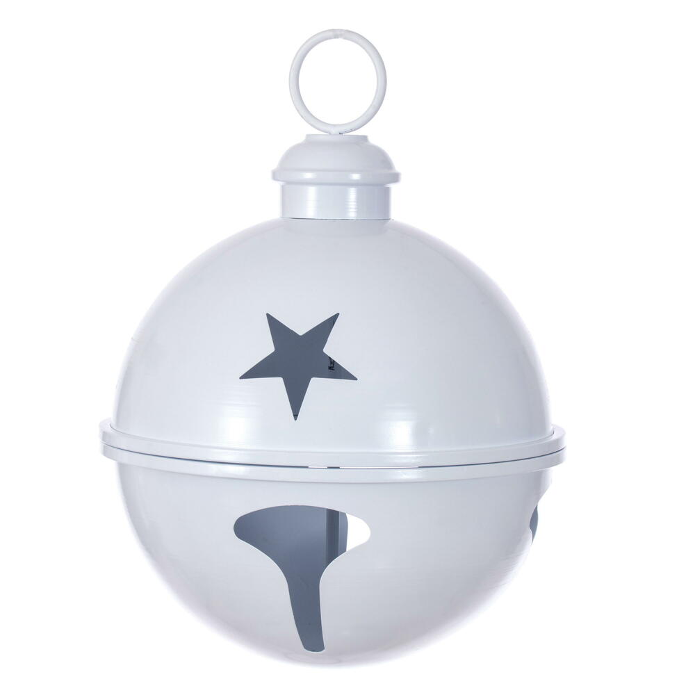 RAA231411 14 in. Matte White Iron Bell Ornament