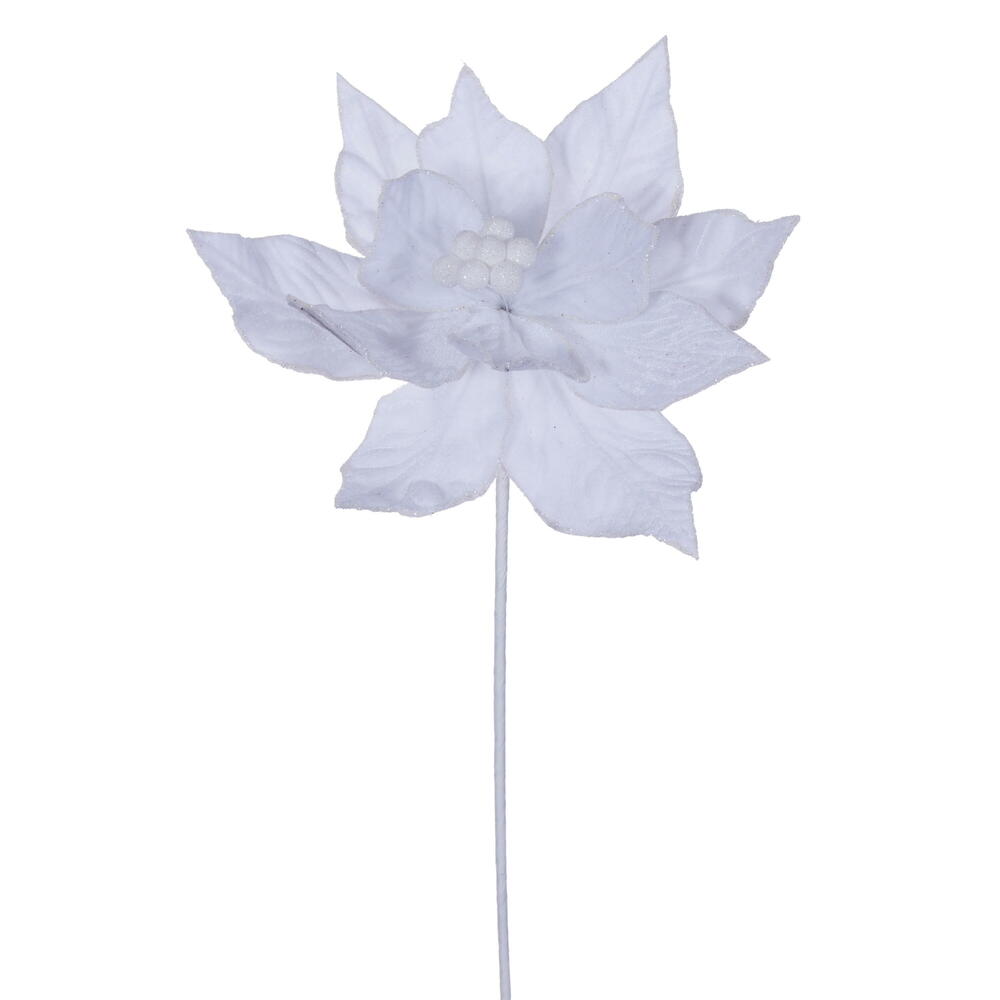 RG232311 21.5 in. White Poinsettia Stem - 6 Piece