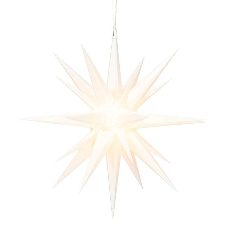 X23W251 25 in. Deluxe LED White Moravian Star - Warm White