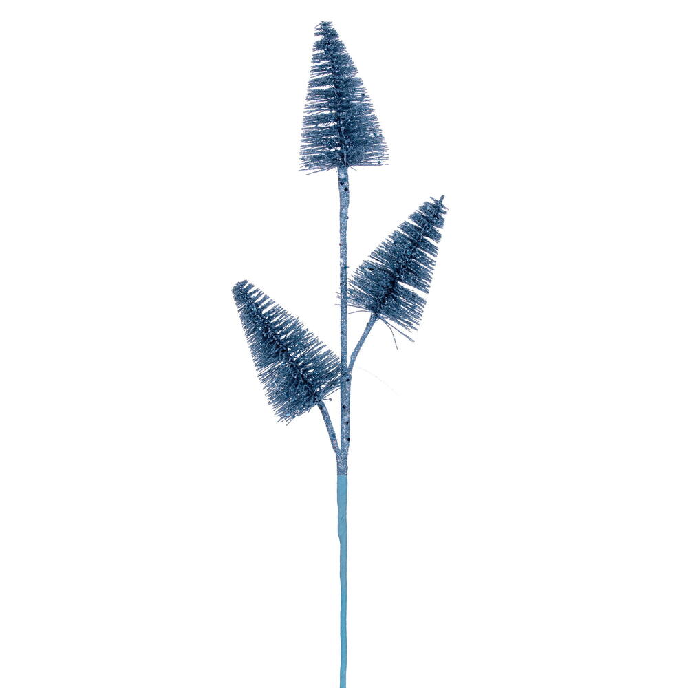 RX230332 20 in. Artificial Baby Blue Glitter Cone Tree Spray - 6 Piece