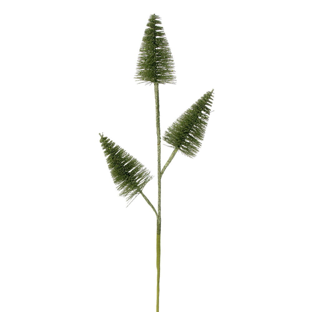 RX230373 20 in. Artificial Lime Glitter Cone Tree Spray - 6 Piece