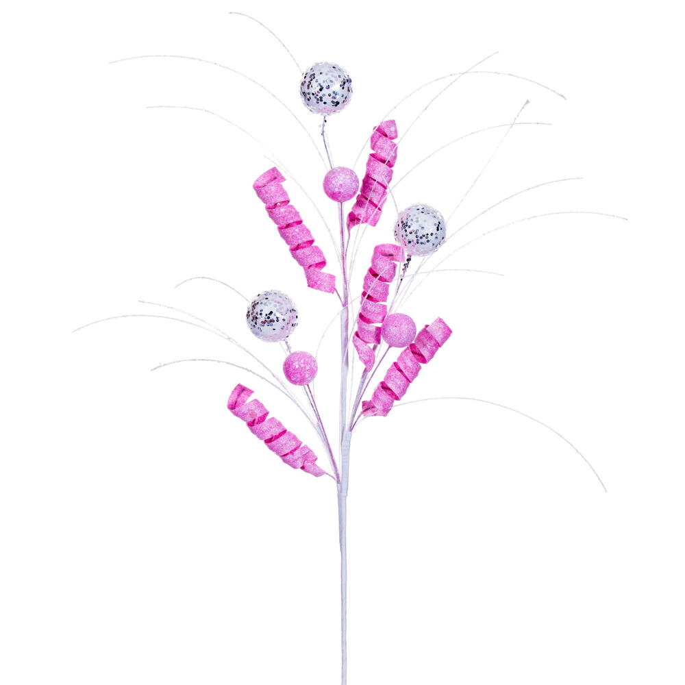 RX230952 23 in. Artificial Pink & White Curly Spray - 4 Piece