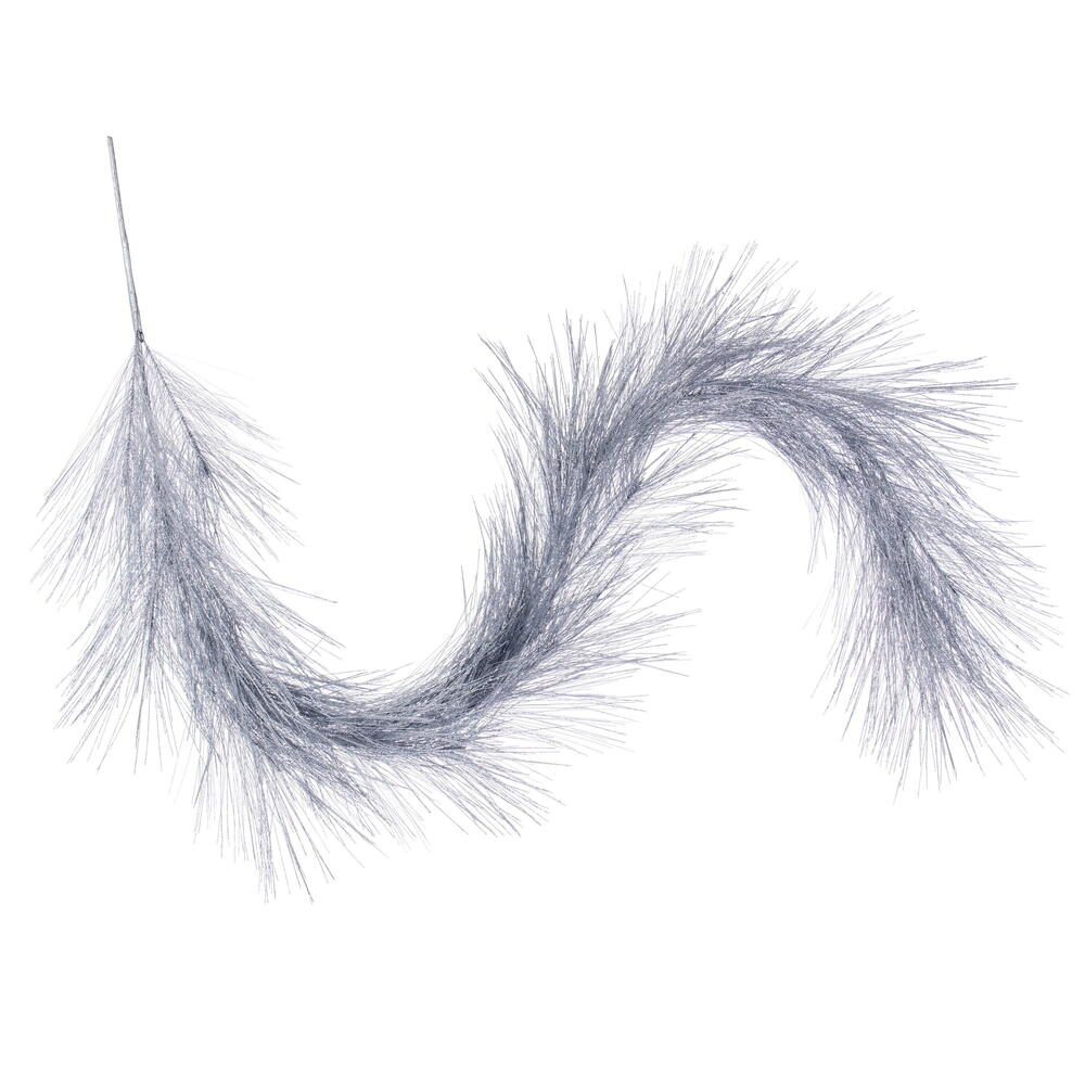 EH212907 6 ft. Artificial Silver Metallic Pine Needle Garland