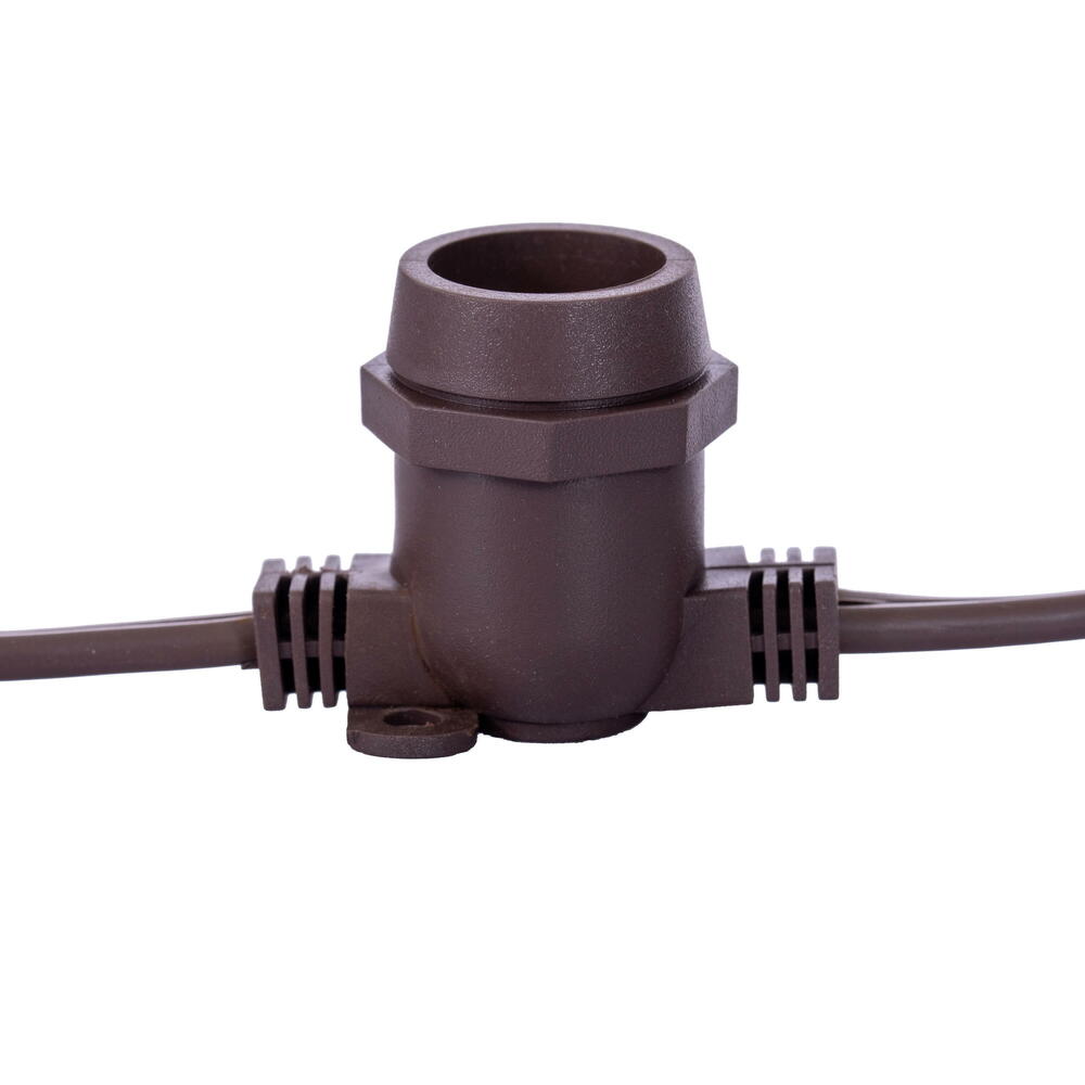 VC9B12264 330 ft. x 264 E17 Socket 18AWG SPT2 Wire Stringer with All Standard E17 Bulbs - Brown
