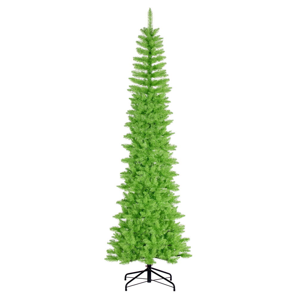 K242875 7.5 ft. x 32 in. Lime Pencil Artificial Unlit Christmas Tree with 965 Tips